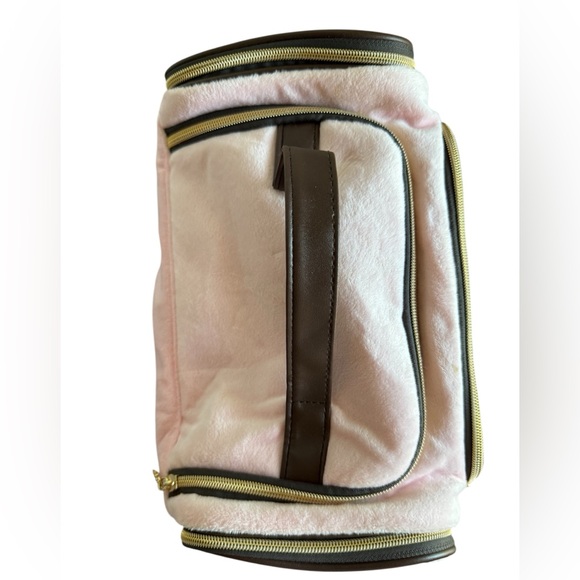 Juicy Couture Pink Velour Cosmetic Makeup Bag Gold Scottie Dog - Picture 3 of 7